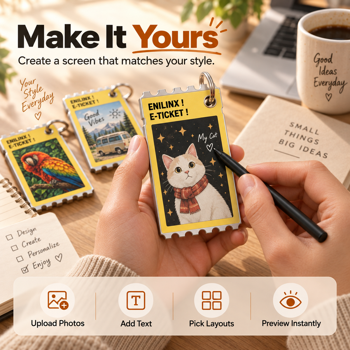 Smart Full-Color E-Paper Keychain Display