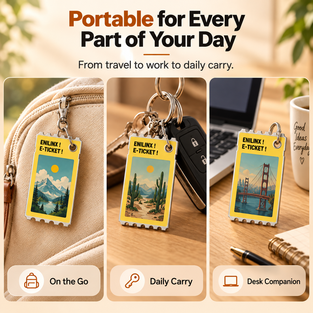 Smart Full-Color E-Paper Keychain Display