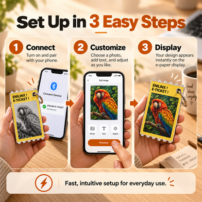 Smart Full-Color E-Paper Keychain Display