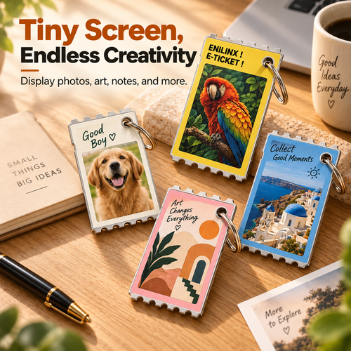 Smart Full-Color E-Paper Keychain Display