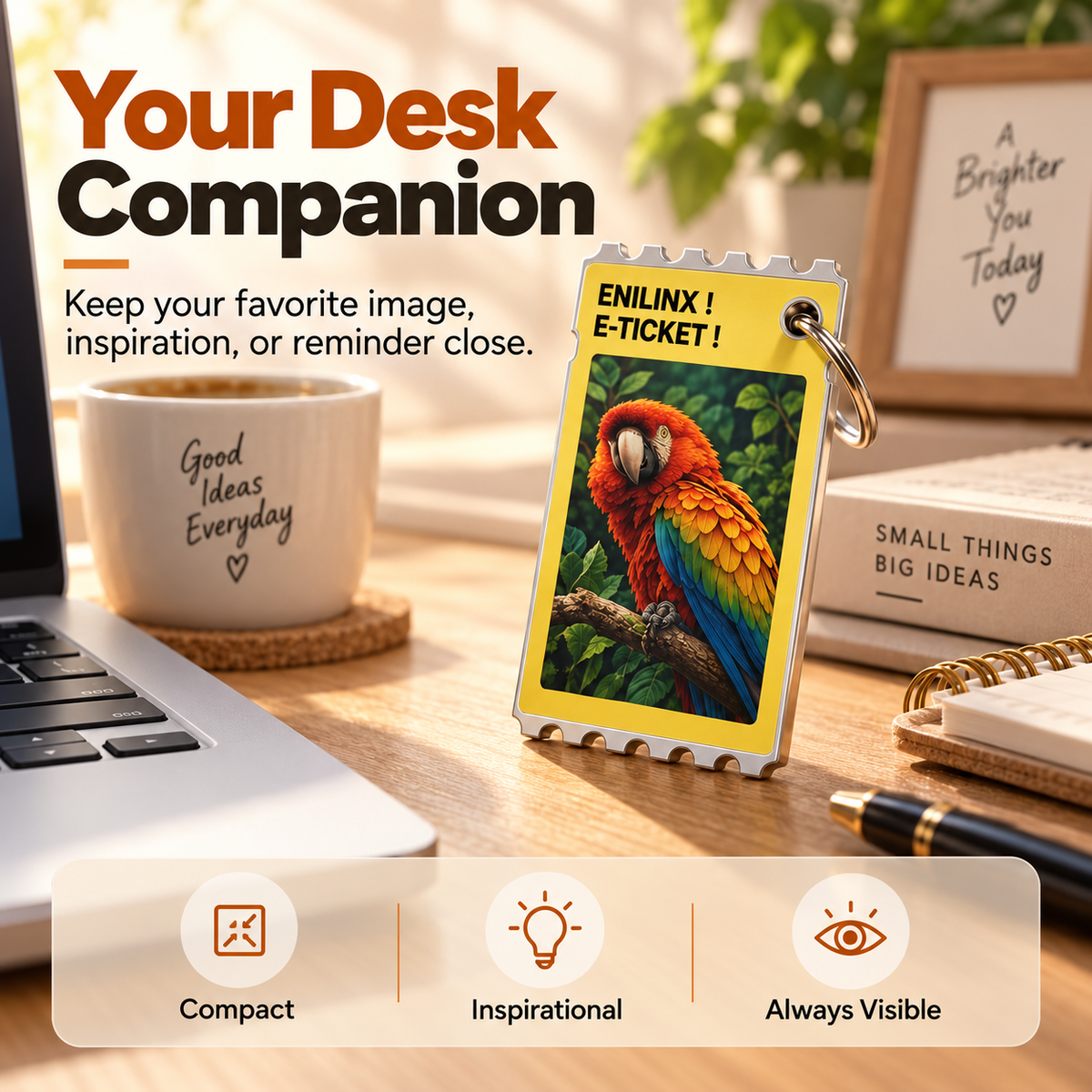 Smart Full-Color E-Paper Keychain Display