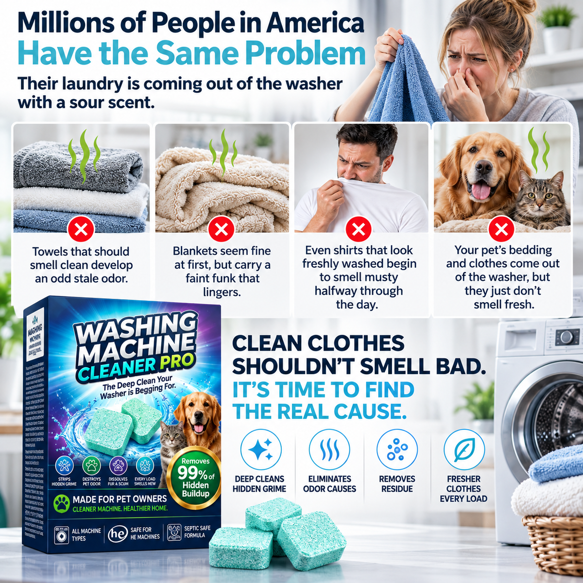 🐾Washing Machine Cleaner🫧- Deep Clean, Remove Odors & Refresh Your Washer in One Cycle