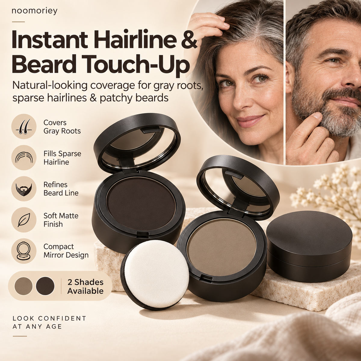 ✨ Multi-Use Waterproof Contour & Touch-Up Powder – Natural, Sweatproof & Long-Lasting