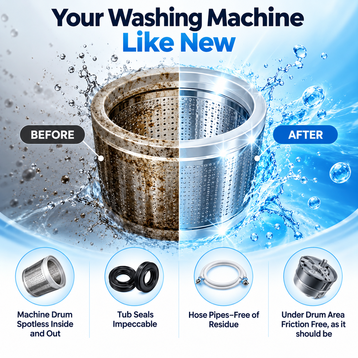 🐾Washing Machine Cleaner🫧- Deep Clean, Remove Odors & Refresh Your Washer in One Cycle