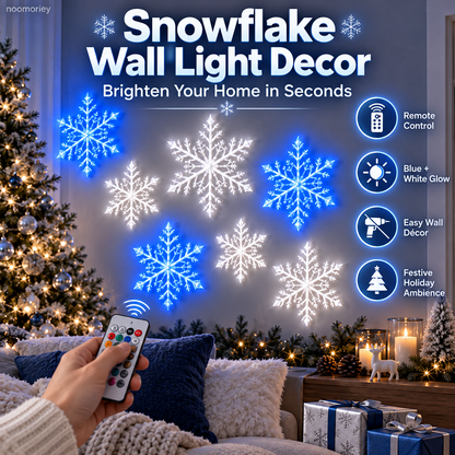 ❄️4 PCS LED Snowflake Wall Lights  – Blue & White Christmas Holiday Decor