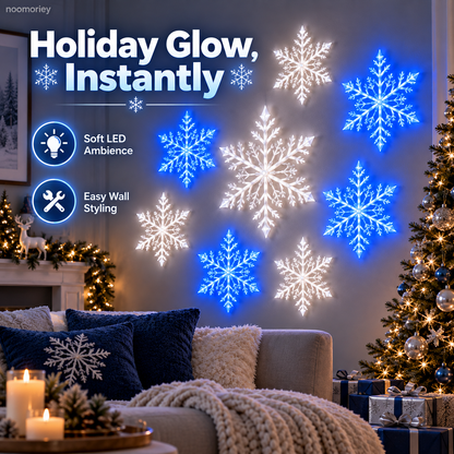 ❄️4 PCS LED Snowflake Wall Lights  – Blue & White Christmas Holiday Decor