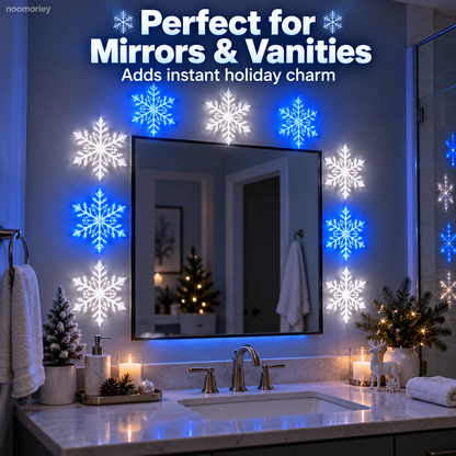 ❄️4 PCS LED Snowflake Wall Lights  – Blue & White Christmas Holiday Decor