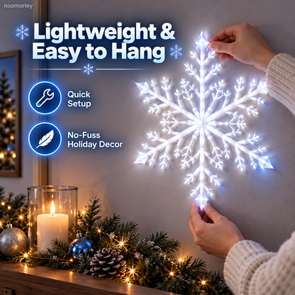 ❄️4 PCS LED Snowflake Wall Lights  – Blue & White Christmas Holiday Decor