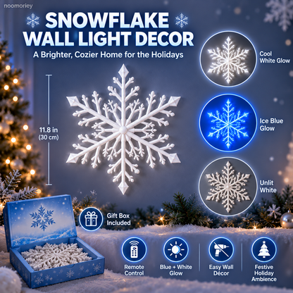 ❄️4 PCS LED Snowflake Wall Lights  – Blue & White Christmas Holiday Decor