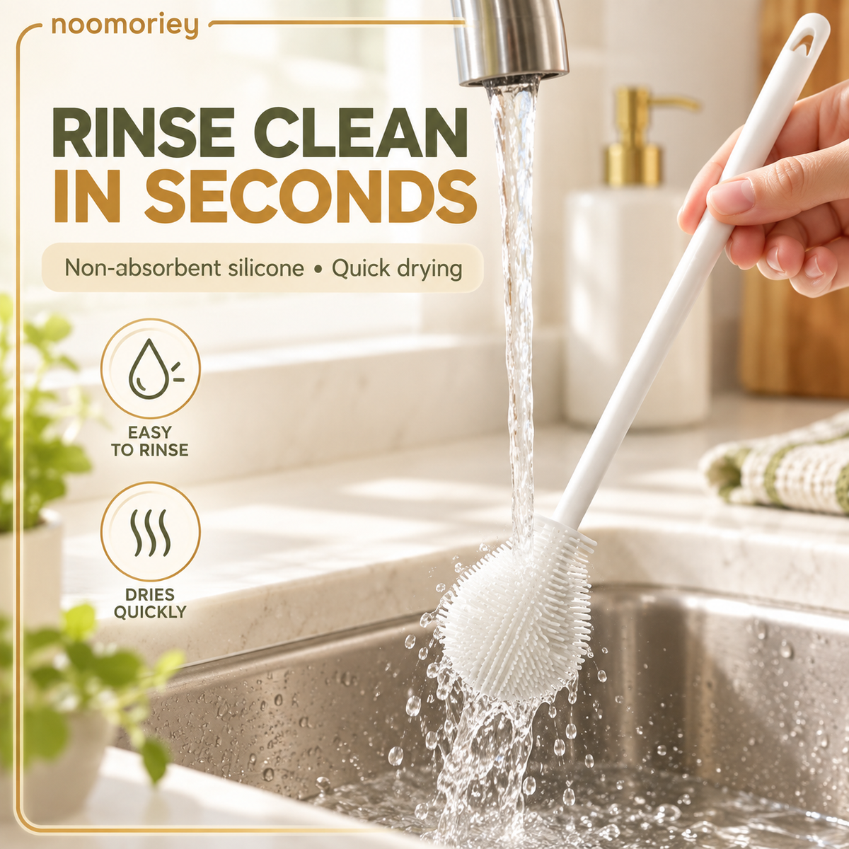 🔥BUY 1 GET 1 FREE✨️360° Silicone Bottle Cleaning Brush with Long Handle