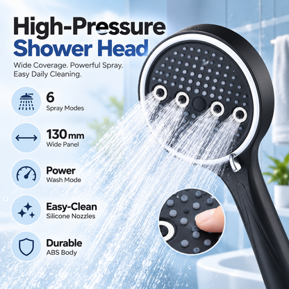 🚿 50% OFF Today! 6-Mode High-Pressure Handheld Shower Head for a Better Daily Rinse