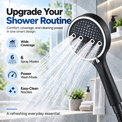 🚿 50% OFF Today! 6-Mode High-Pressure Handheld Shower Head for a Better Daily Rinse