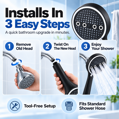 🚿 50% OFF Today! 6-Mode High-Pressure Handheld Shower Head for a Better Daily Rinse