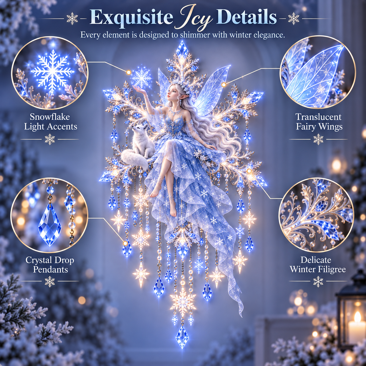 ✨50% OFF TODAY ❄️Ice Snow Elf Starfall Wall Light