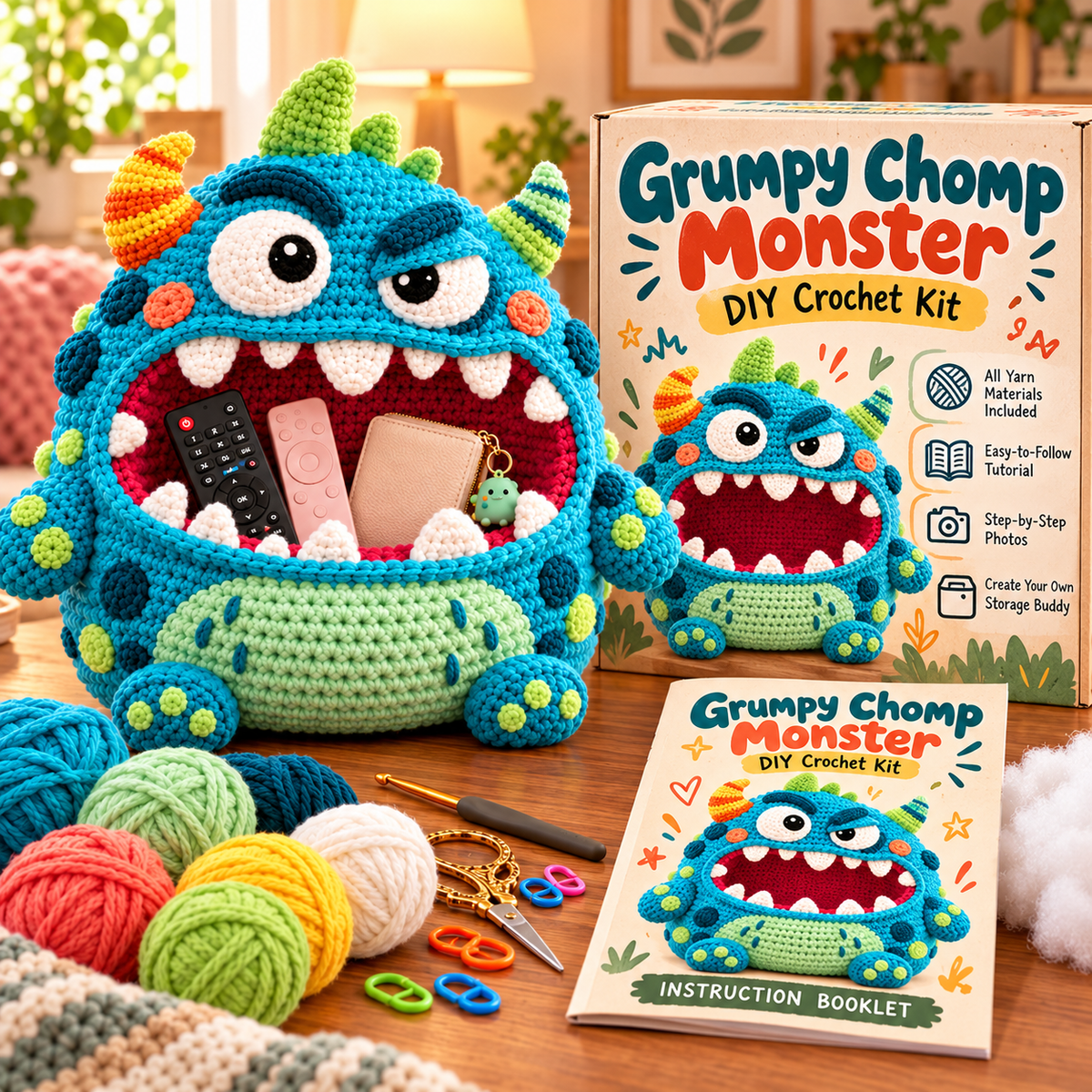 Clutter Munchers Hungry Monster DIY Crochet Storage Buddies 👾🧶