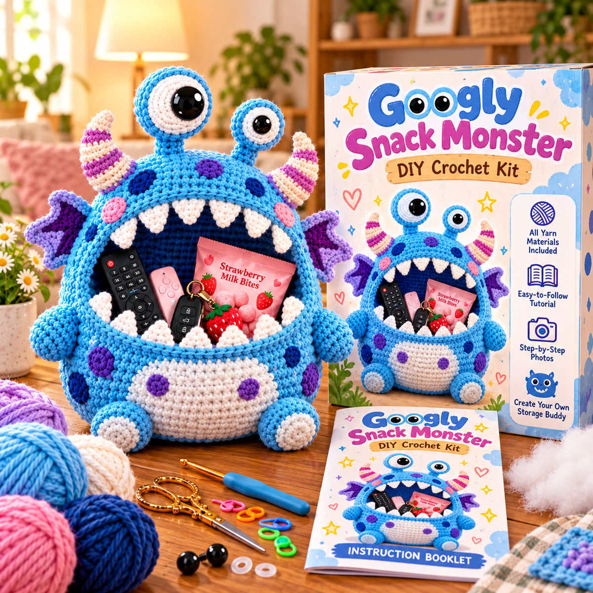 Clutter Munchers Hungry Monster DIY Crochet Storage Buddies 👾🧶