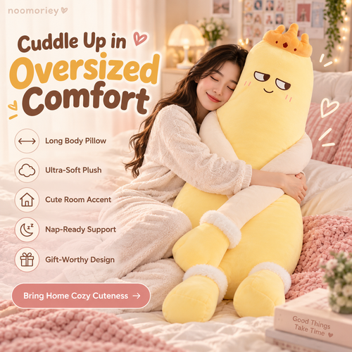 Giant Hugging Plush Pillow – Ultra-Soft Long Body Pillow for Sleeping, Cuddling & Cozy Bedroom Decor