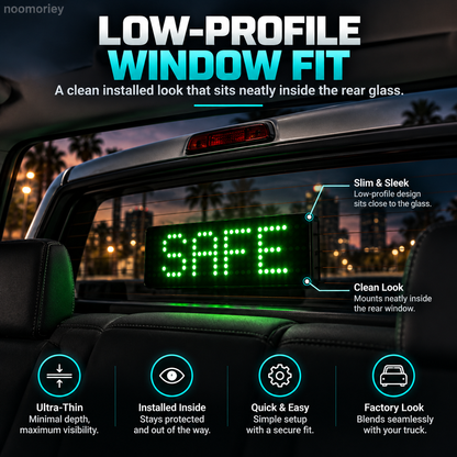 Programmable LED Rear Window Sign for Cars & Trucks, Custom Scrolling Message Display