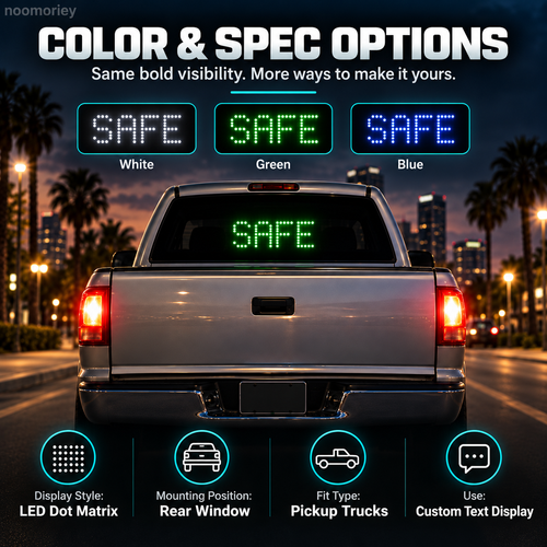 Programmable LED Rear Window Sign for Cars & Trucks, Custom Scrolling Message Display