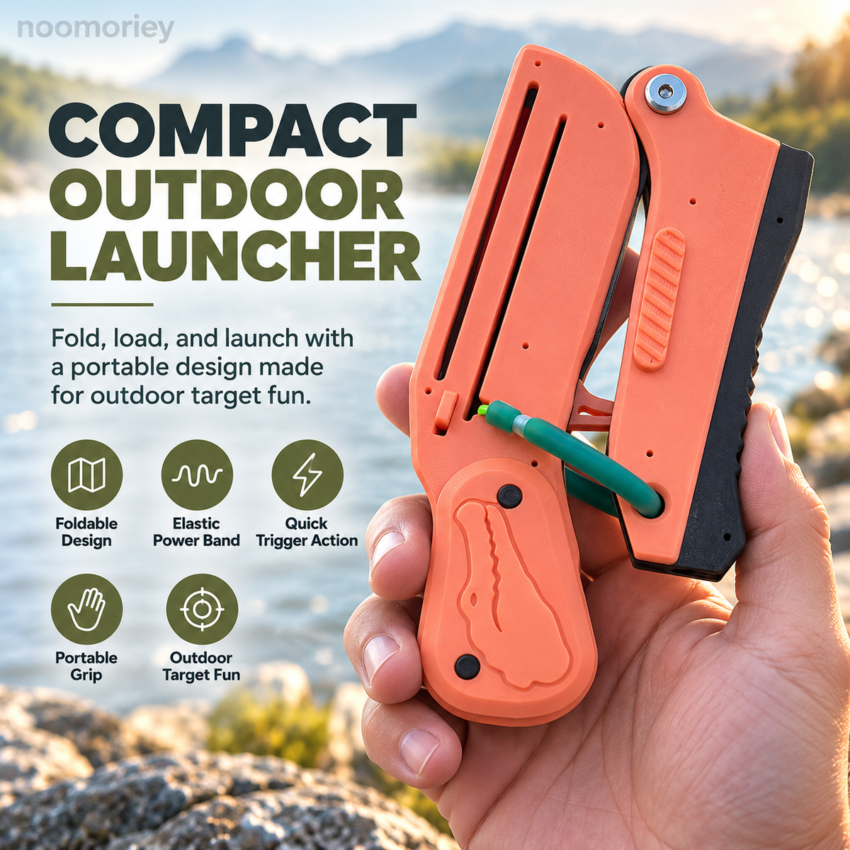 Portable Folding Slingshot Launcher, Compact Outdoor Target Toy