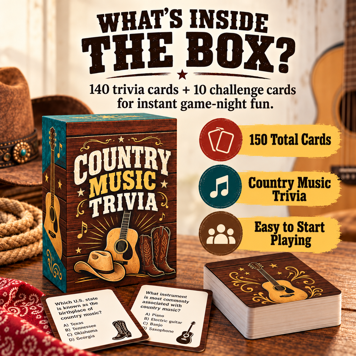 🎸 Country Music Trivia Game 🎶 | 90s & 2000s Throwback Party Fun!