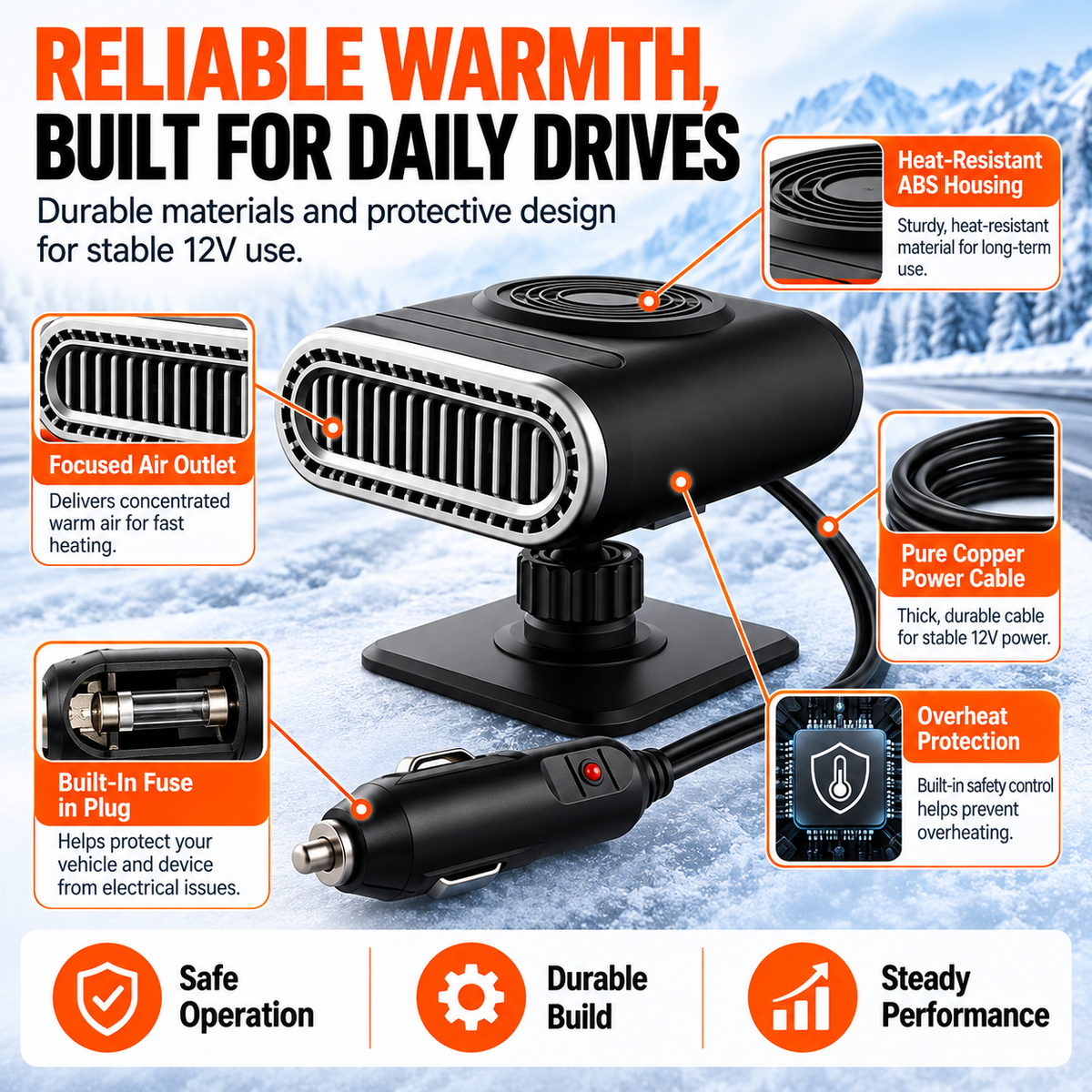 🎉Car Electric Heater Fan Portable Heater for Car