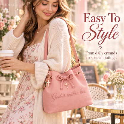 💕 Faith-Inspired Bucket Bag – God Is Within Her Handbag