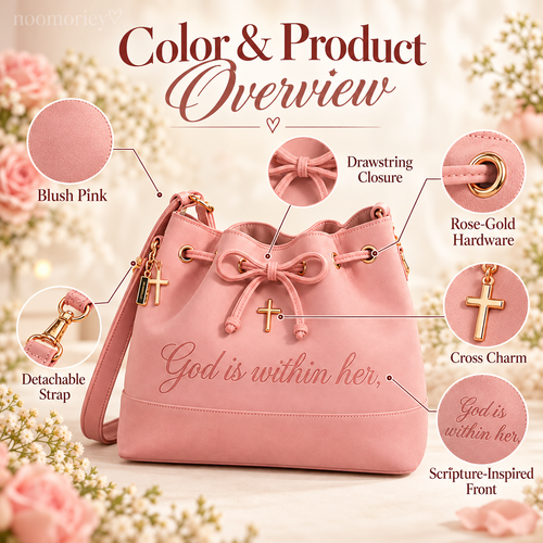 💕 Faith-Inspired Bucket Bag – God Is Within Her Handbag