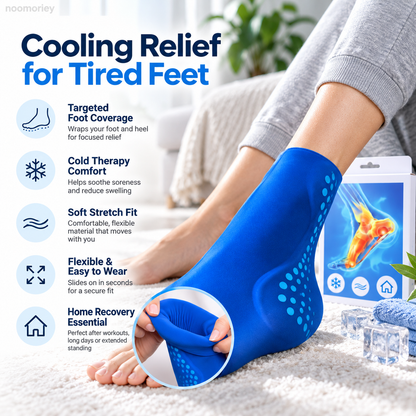 Cooling Gel Foot Sleeve, Reusable Cold Therapy Wrap for Foot Pain Relief