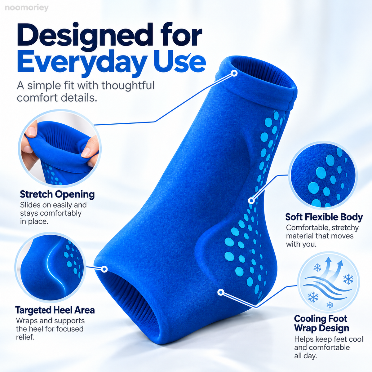 Cooling Gel Foot Sleeve, Reusable Cold Therapy Wrap for Foot Pain Relief