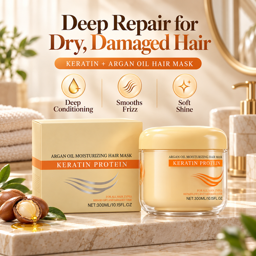✨Keratin & Argan Oil Hair Mask for Dry, Damaged Hair – 300ml