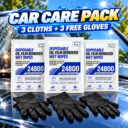 🚗 24800-Grit Windshield Oil Film Remover Wipes – Remove Stubborn Haze & Restore Clearer Glass ✨