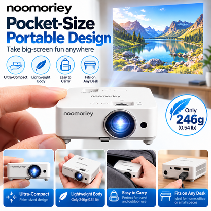 🎬 Portable Mini Projector 📽️ – 100' Big Screen, HDMI & USB, Remote Control Included
