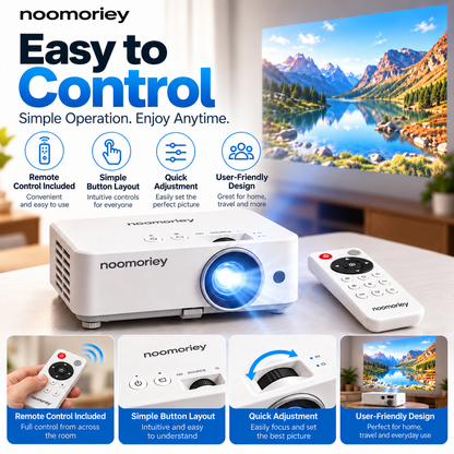 🎬 Portable Mini Projector 📽️ – 100' Big Screen, HDMI & USB, Remote Control Included