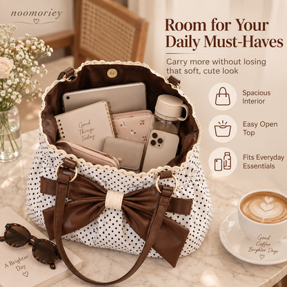Women's Vintage Polka Dot Tote Bag