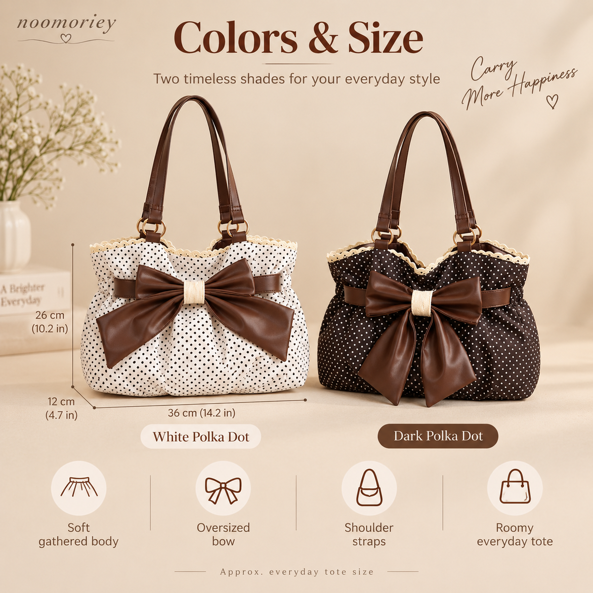 Women's Vintage Polka Dot Tote Bag