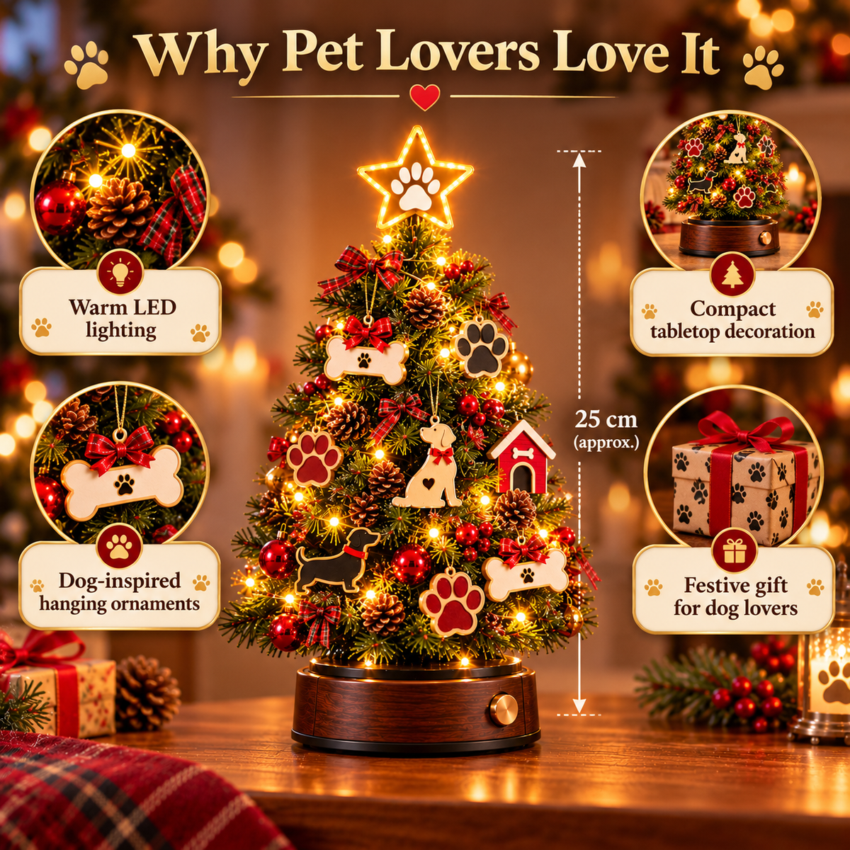 ✨ Christmas with Paws™ | Lighted Dog-Themed Holiday Tree