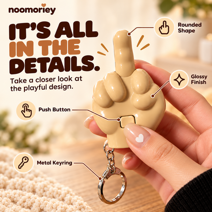 BUY 1 GET 1 FREE🔥Funny Pop-Up Middle Finger Keychain – Push-Button Prank Toy & Novelty Gift