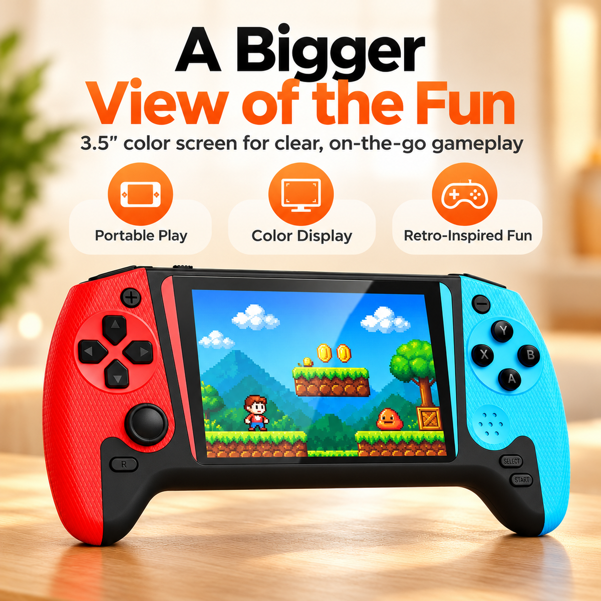 🎮 Retro Gaming Console – 3.5" HD Screen, TV Connection & Dual Controllers