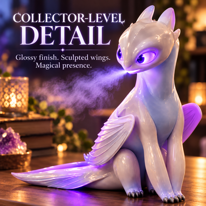 🐉 💨Mystic White Dragon Mist Humidifier ✨ Glowing LED Cool Mist Diffuser & Fantasy Desk Decor