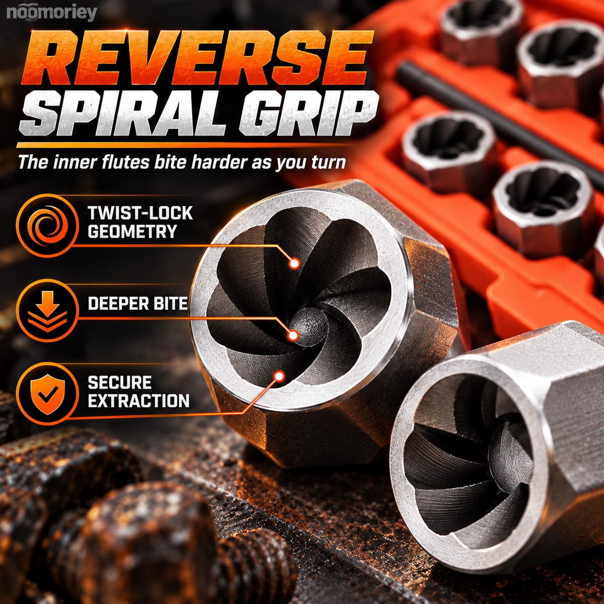 10-Piece Screw Extractor Set – Remove Stripped, Broken & Stuck Bolts with Ease