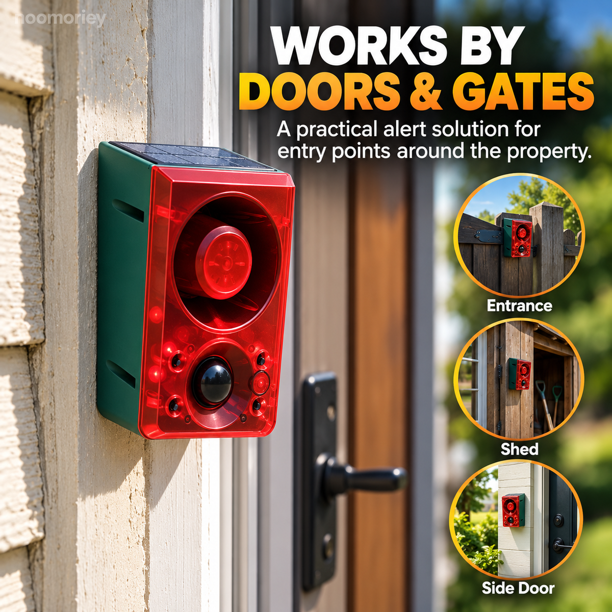 Solar Powered Motion Sensor Alarm for Outdoor Animal Deterrent