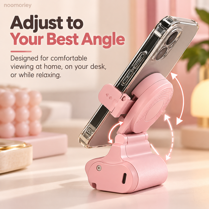 Hands-Free Phone Stand with Scroll Remote – Adjustable Folding Phone Holder for Bedside, Desk & Everyday Viewing