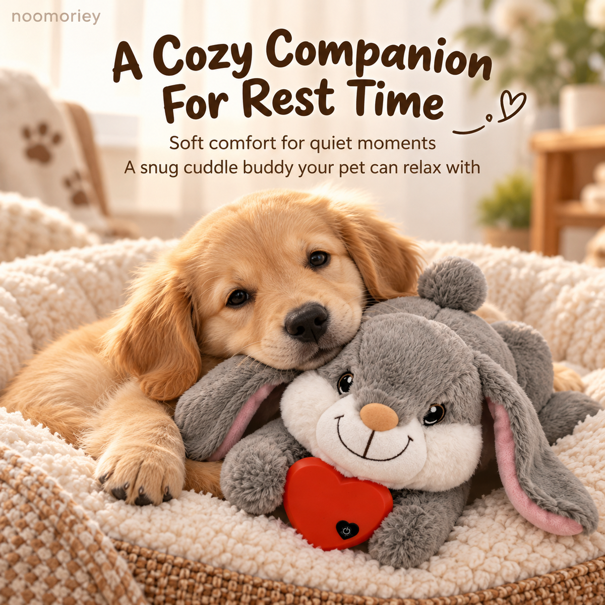 🐰 Heartbeat Bunny Comfort Toy for Dogs & Cats – Soft Plush Snuggle Companion with Removable Heartbeat Module