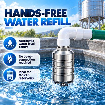 💧 Automatic Water Level Control Valve – 304 Stainless Steel No-Electricity Water Tank Refill Valve, 1/2" Threaded Inlet