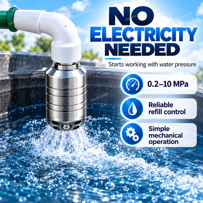 💧 Automatic Water Level Control Valve – 304 Stainless Steel No-Electricity Water Tank Refill Valve, 1/2" Threaded Inlet