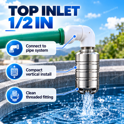 💧 Automatic Water Level Control Valve – 304 Stainless Steel No-Electricity Water Tank Refill Valve, 1/2" Threaded Inlet