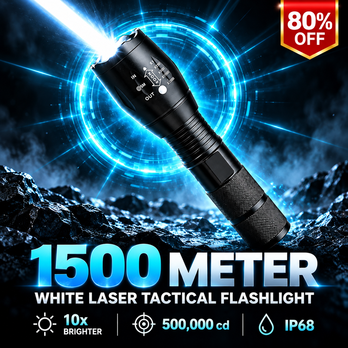 🔦 Rechargeable Zoom Flashlight for Camping & Home ✨