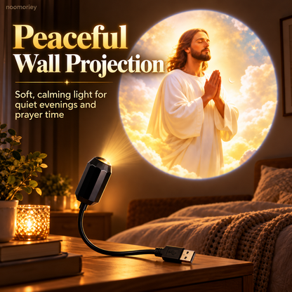 ✝️ Jesus Projection Light – 6 Faith-Inspired Patterns, 360° Rotating USB Wall Projector for Bedroom & Prayer Room