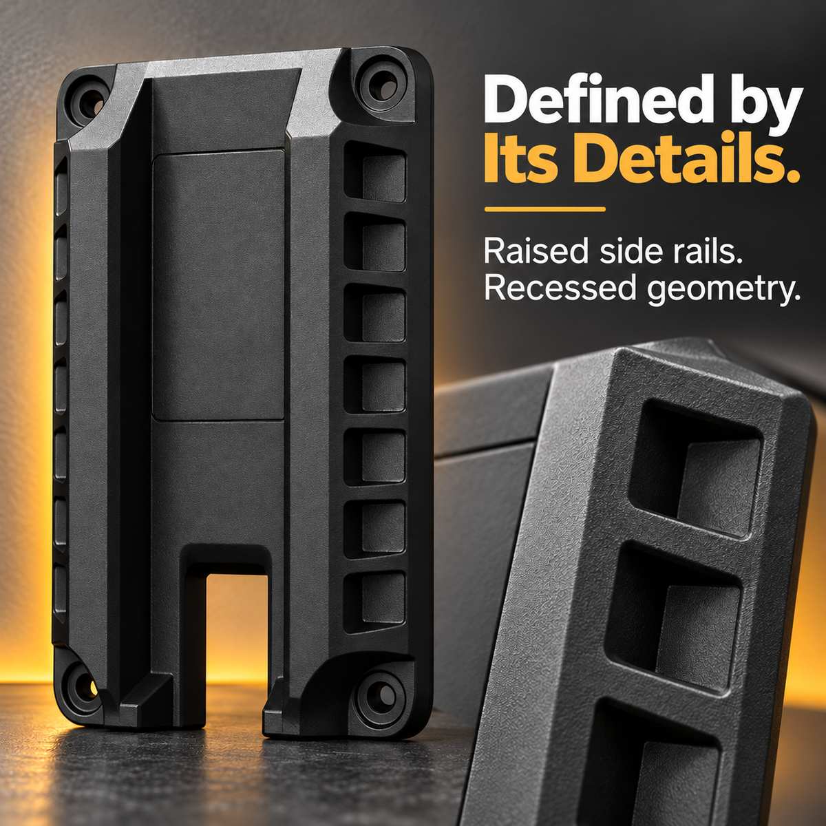🧲 Magnetic Handgun Mount – Black Storage Holder with Raised Side Rails